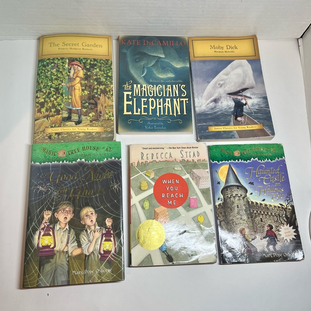 BOOK LOT (6) - COLLECTION OF CHILDREN/TEEN BOOKS - MYSTERY/MAGIC/ADVENTURE